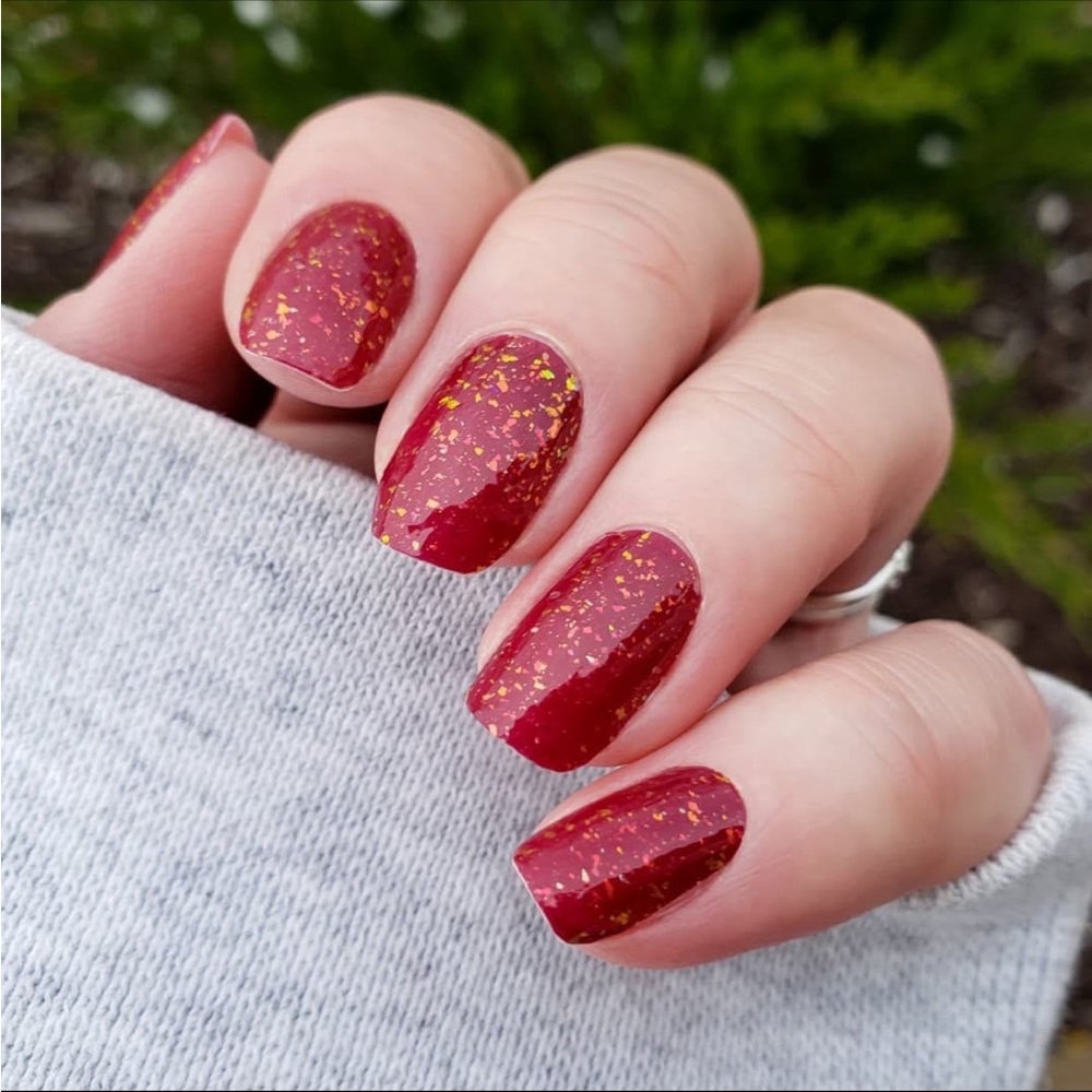 *Retired* Color Street: All Fired Up Red Orange Gold Glitter Fall Christmas - Picture 1 of 16